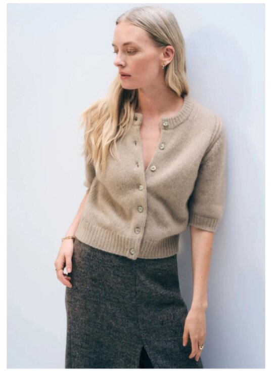 White + Warren Sweaters - NEW White + Warren Cashmere Elbow Sleeve Cardigan Brown